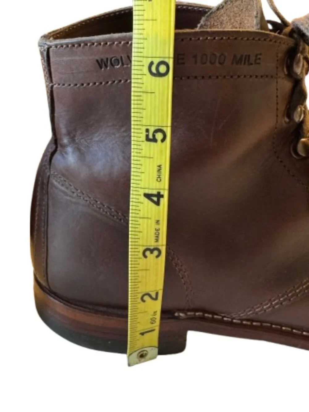 Wolverine 1000 Mile Plain-Toe Original Boots Mens Sz 10.5D Brown Leather